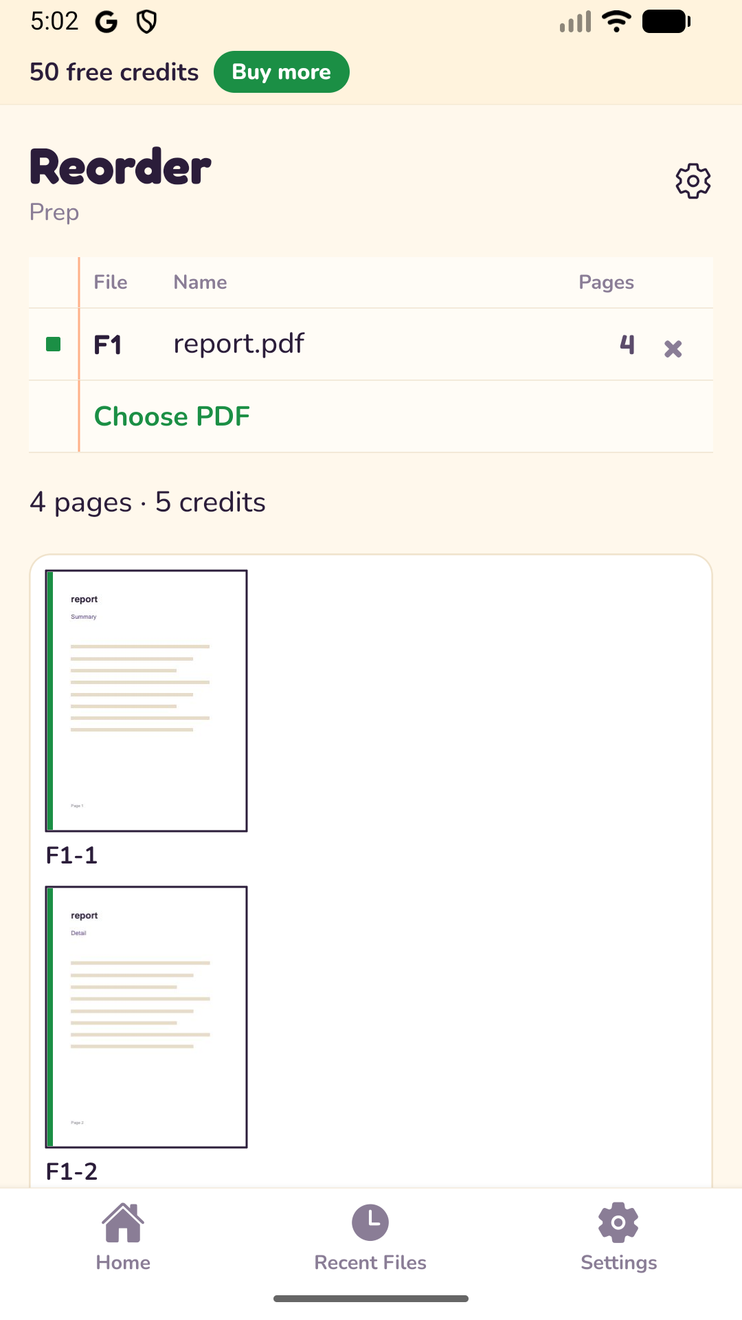 Reorder prep with a new page order